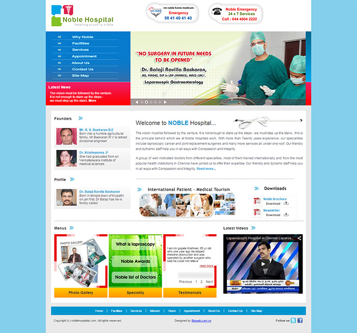 Thiết kế web bệnh viện - phòng khám