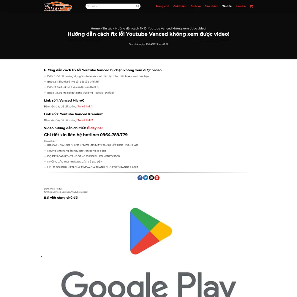 Mẫu website bán nội thất đồ chơi ô tô