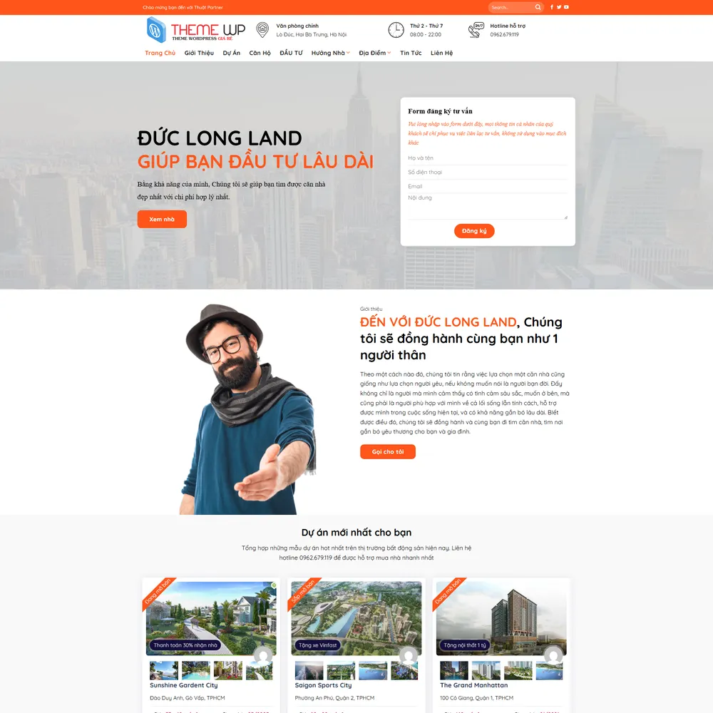 Mẫu website Giới thiệu Dự án Bất động sản Đức Long M-147