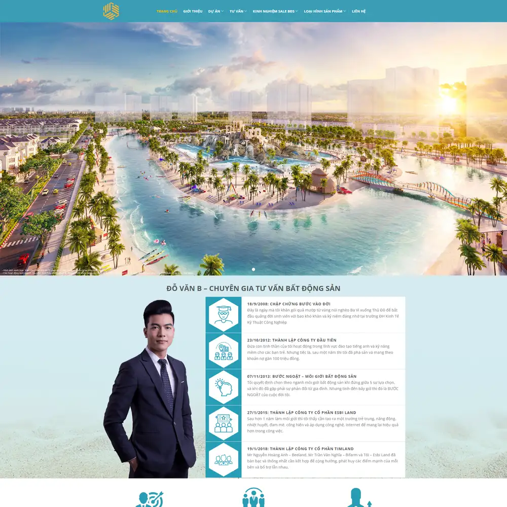 Mẫu website Landing page Chuyên viên tư vấn Bất động sản M-159