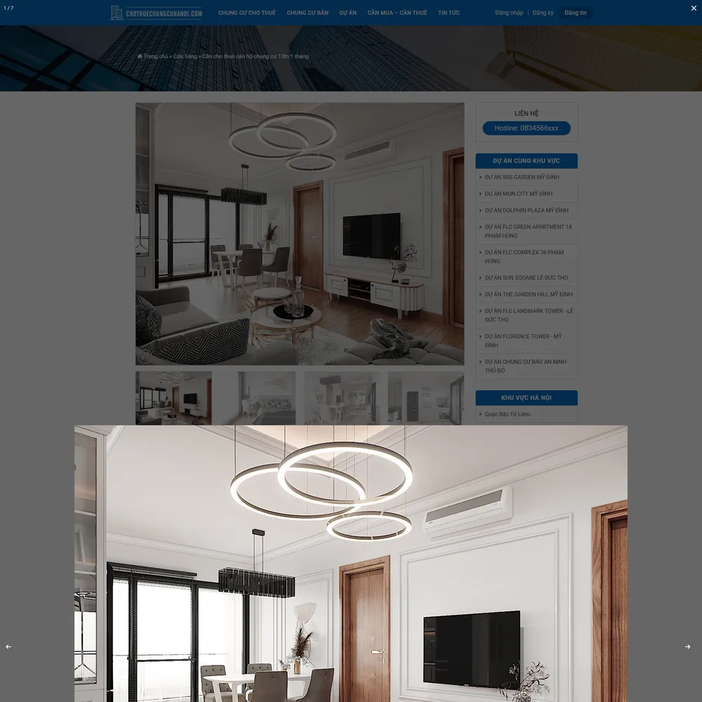 Mẫu website Bất động sản cho thuê chung cư M-161
