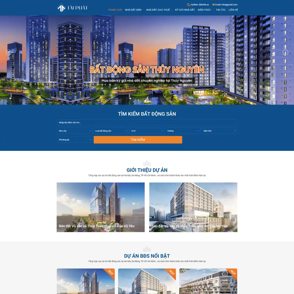 Mẫu website Công ty Bất Động Sản Thủy Nguyên M-163