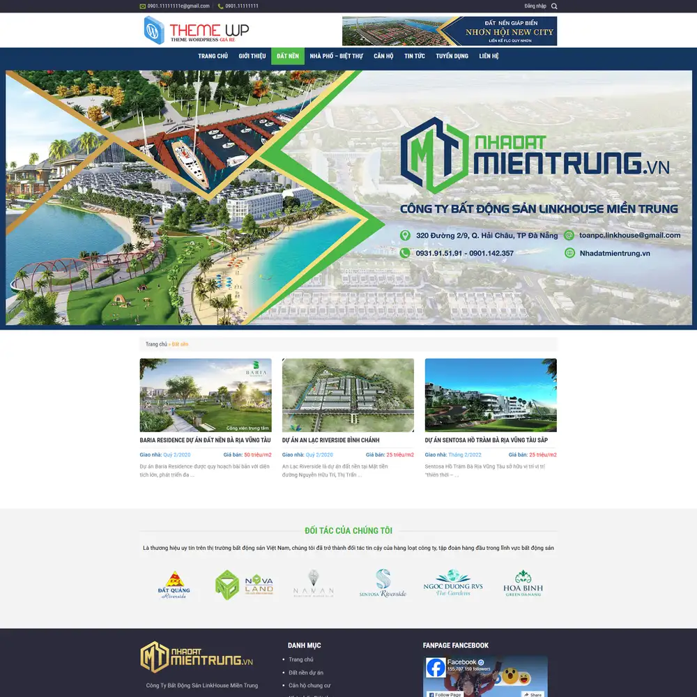 Mẫu website Bất động sản nhà đất miền Trung M-169