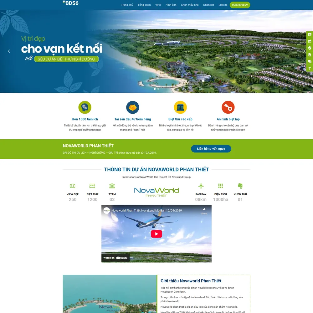 Mẫu website Bất động sản Nova Land M-170