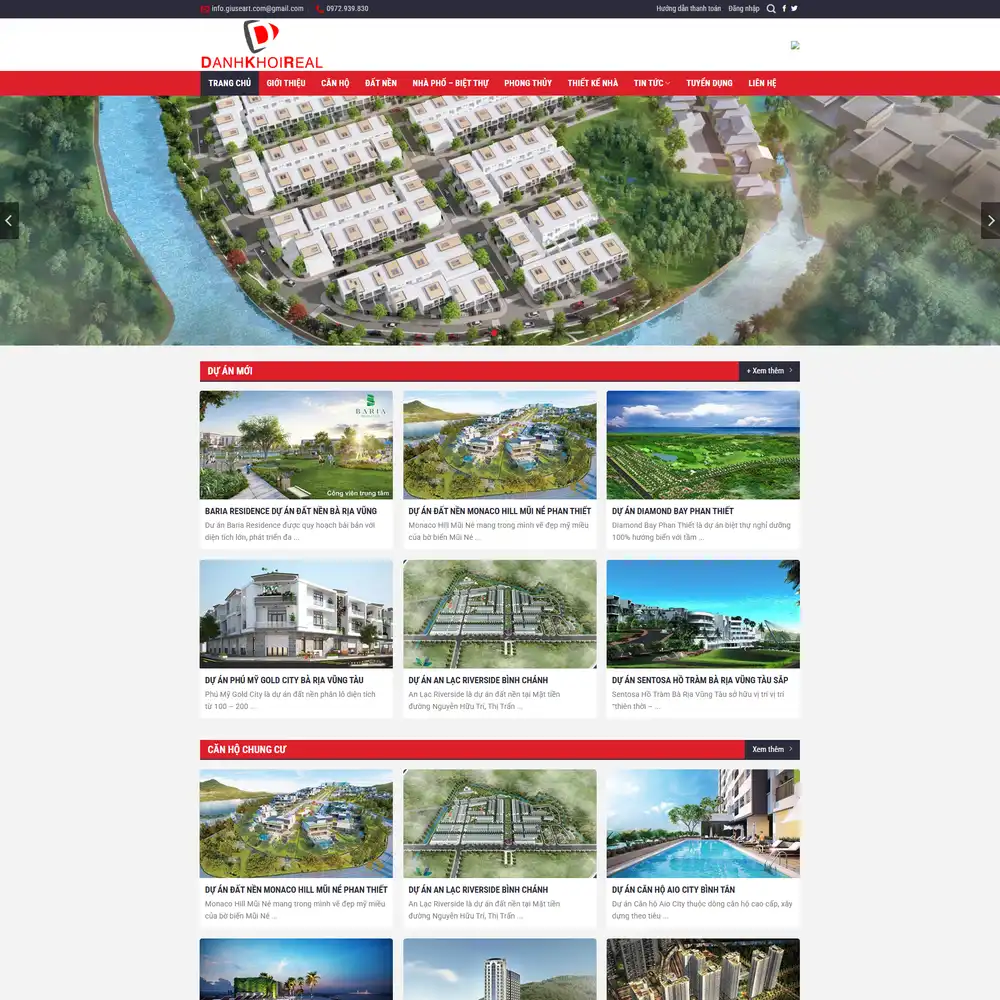 Mẫu website Dự án BDS Danh Khôi Real M-171