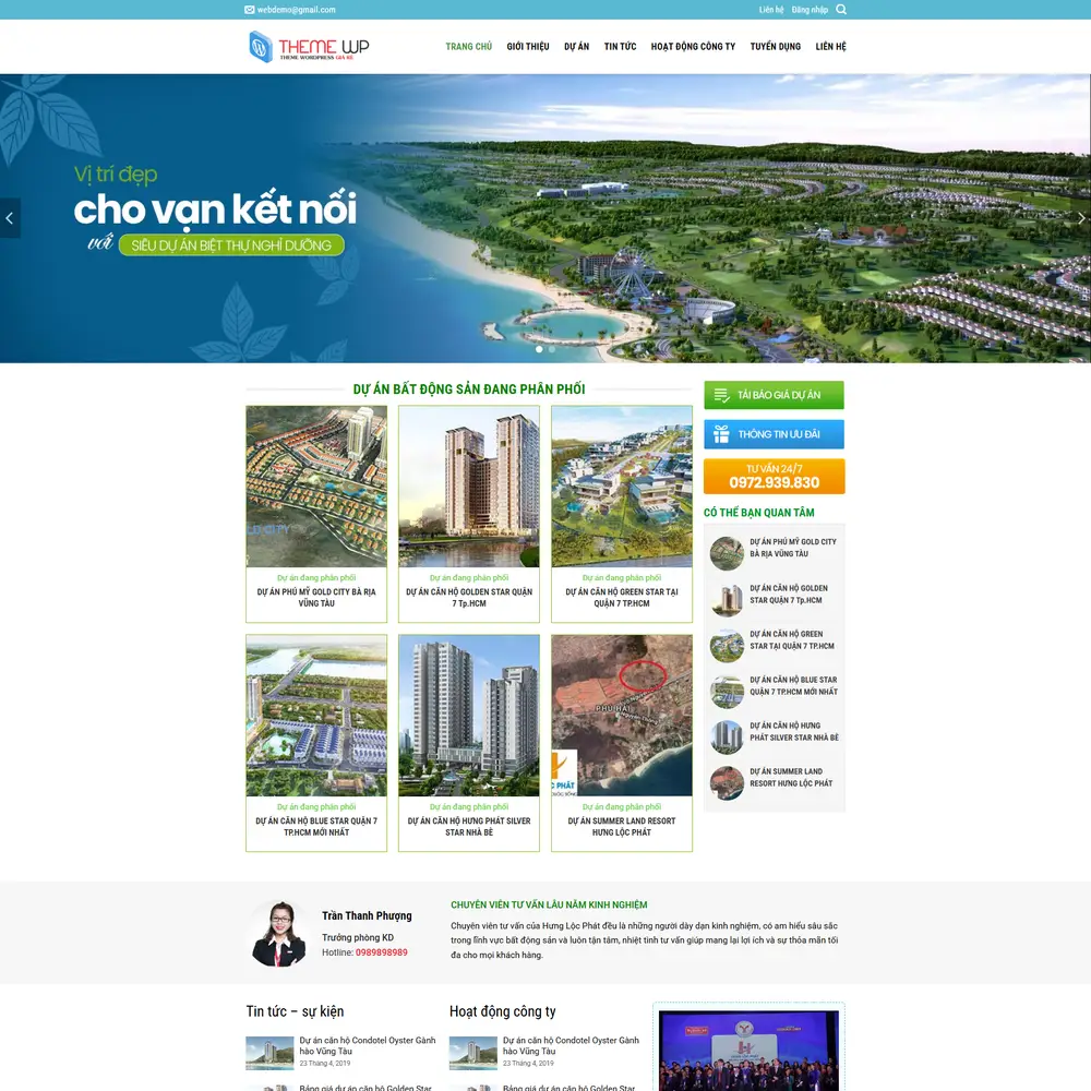 Mẫu website Dự án Bất động sản Nova World M-172