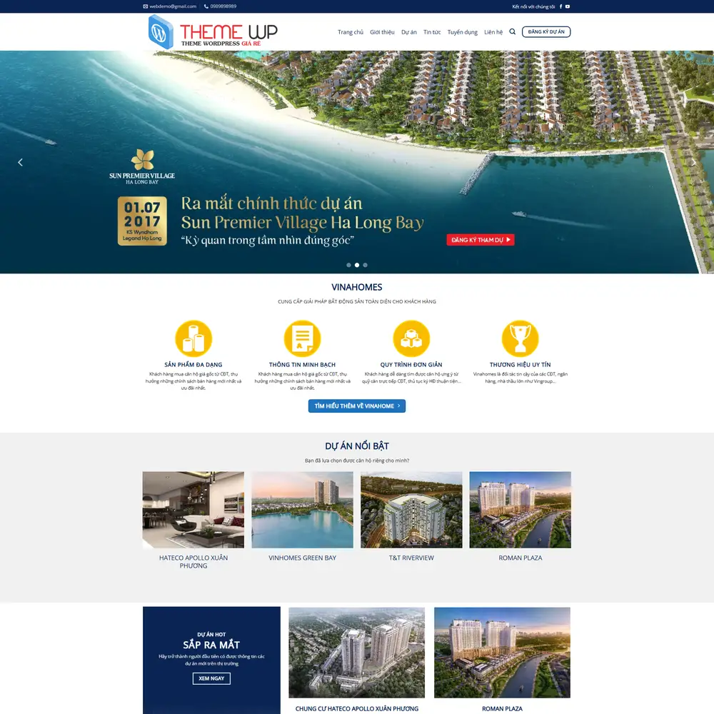 Mẫu website Dự án Bất động sản Queen Land M-173