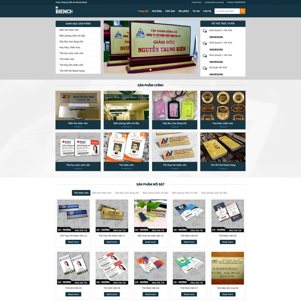 Mẫu website Biển quảng cáo, biển tên, in ấn Sao Sáng M-179
