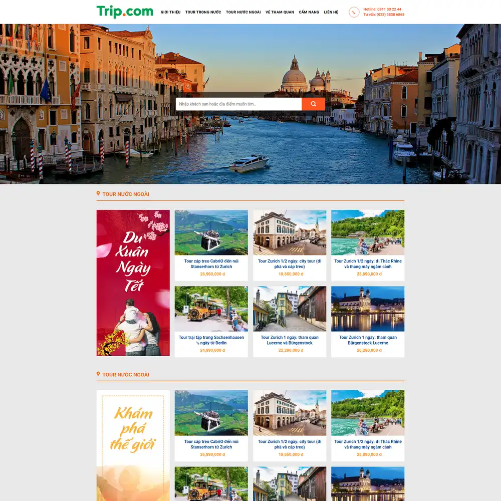 Mẫu website Du lịch Việt Nam Việt Trip