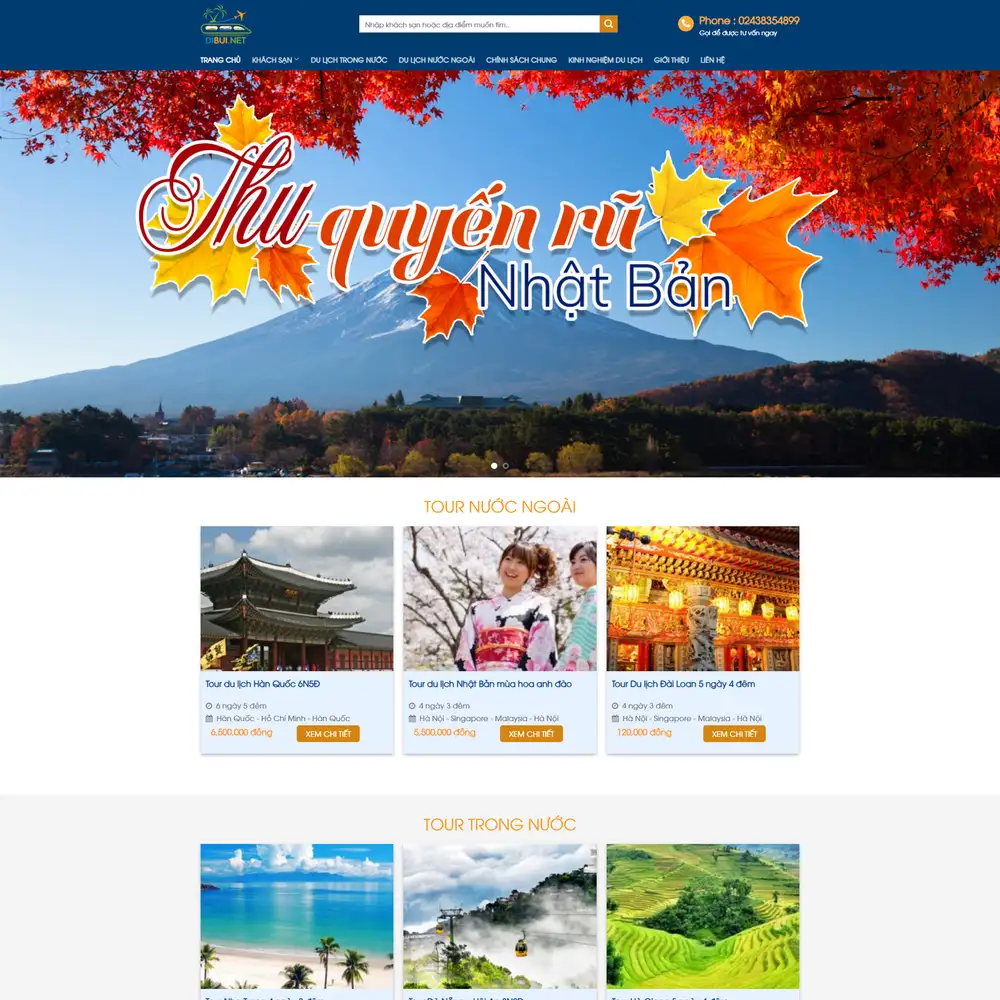 Mẫu website Du lịch trải nghiệm Đi Bụi