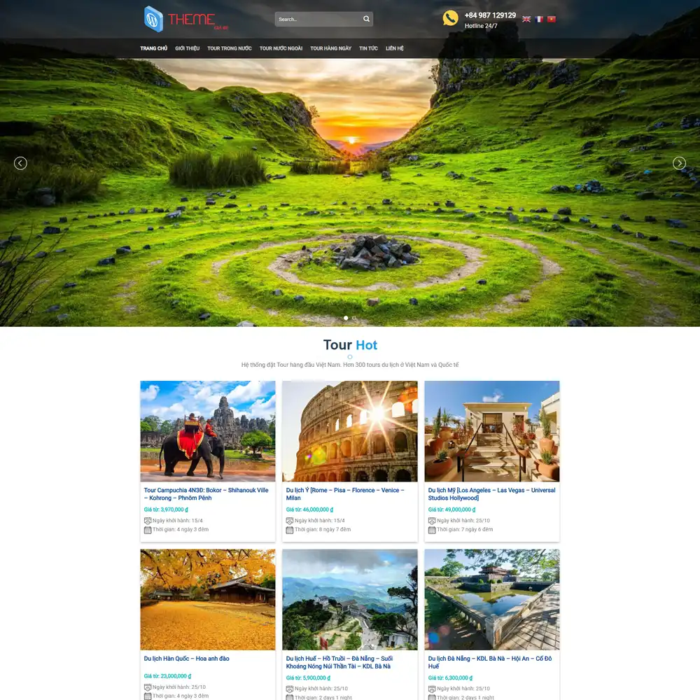 Mẫu website Du lịch trải nghiệm xanh ECO Travel