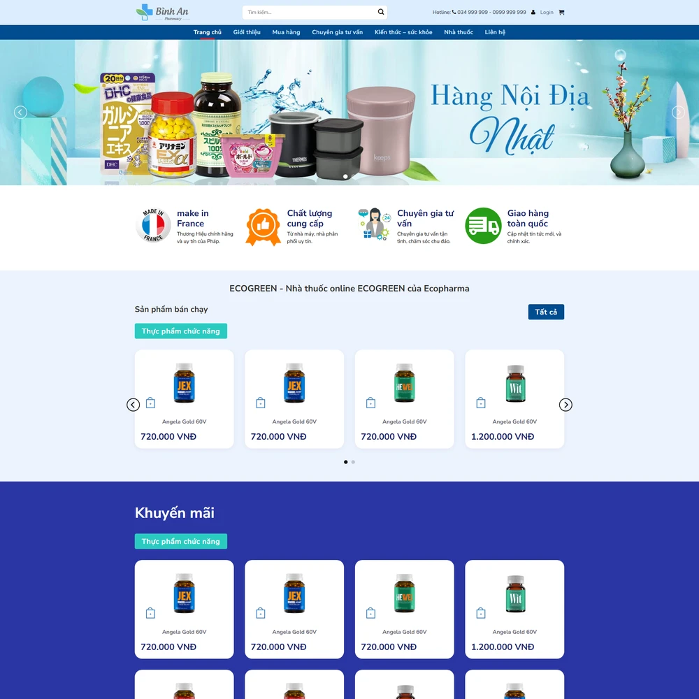 Mẫu website nhà thuốc Bình An