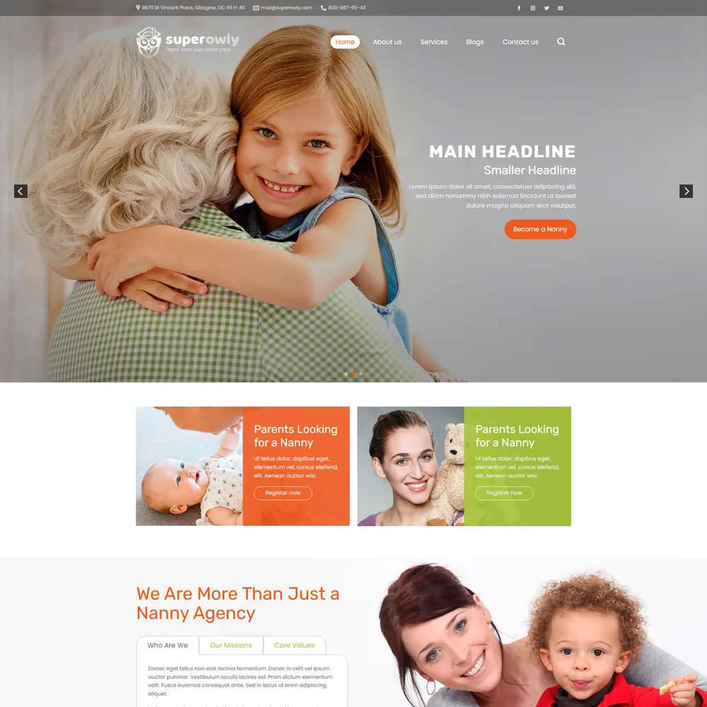 Mẫu website trường học mầm non trung tâm giáo dục Bear School