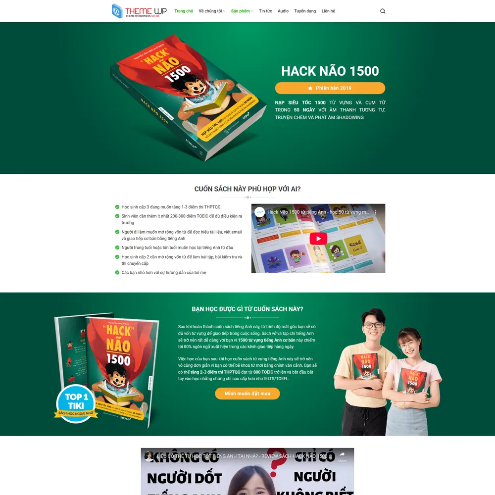 Mẫu website Landingpage Giới thiệu Sách truyện