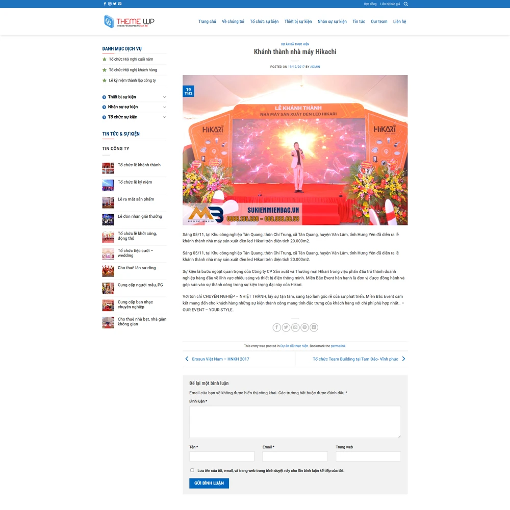 Mẫu website Giới thiệu công ty tổ chức sự kiện hội nghị Á Châu