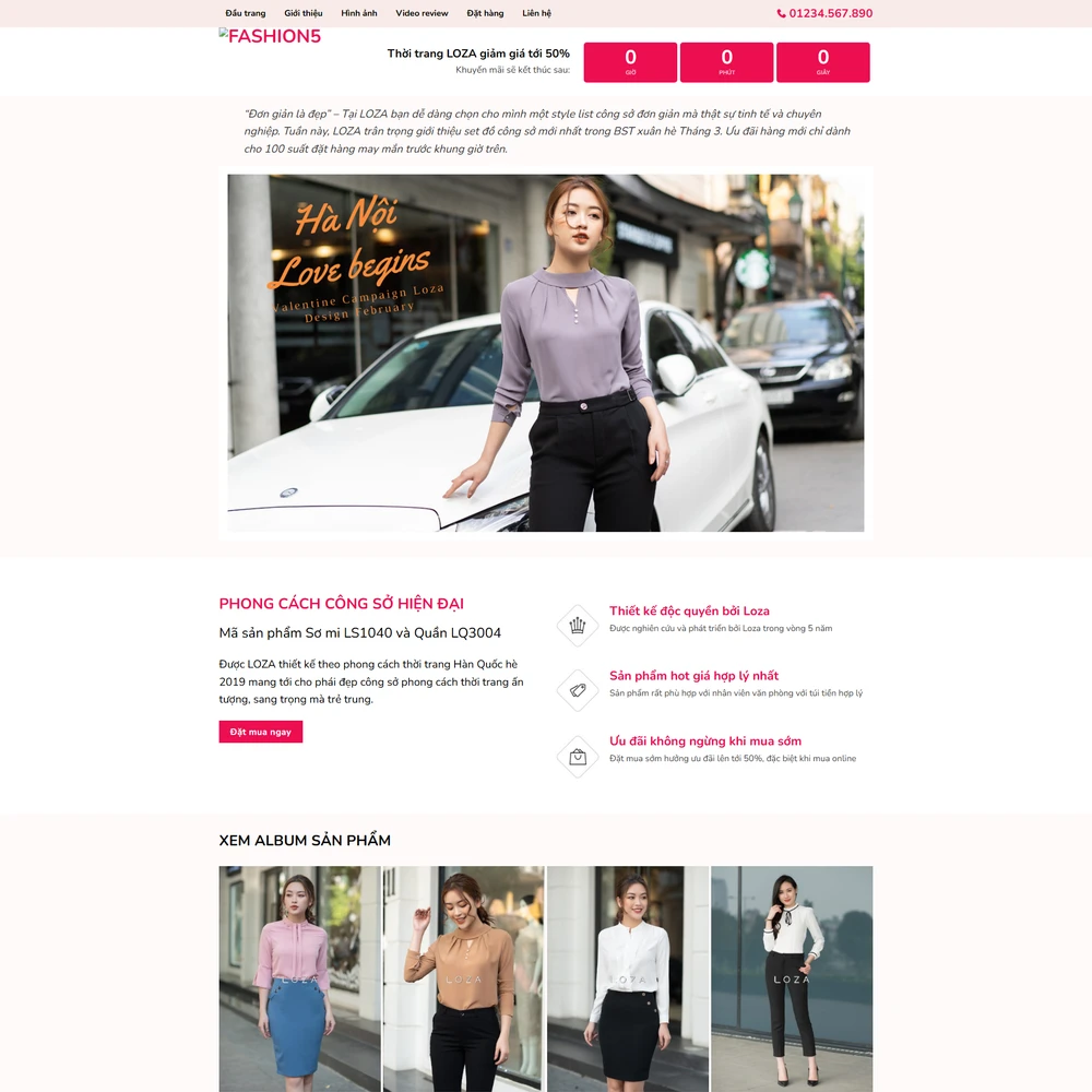 Mẫu website Thời trang nữ LOZA
