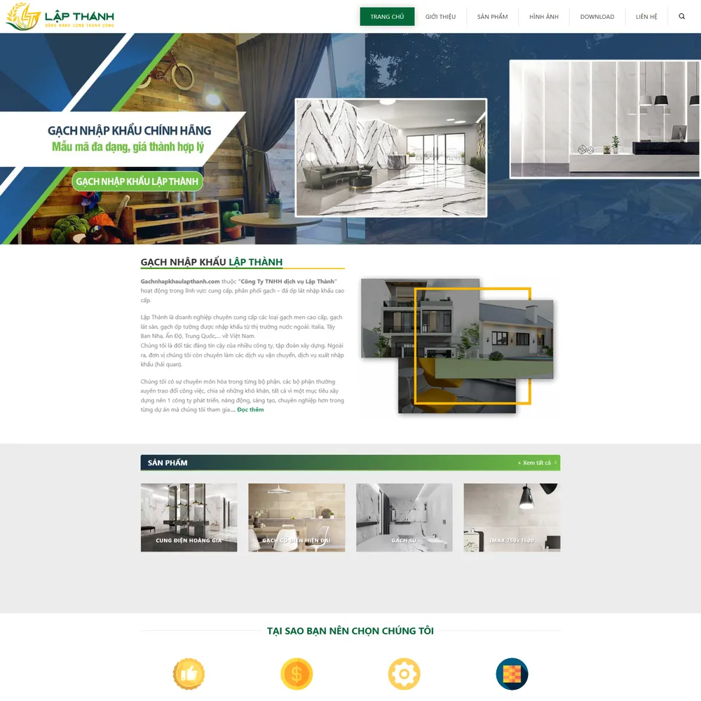 Mẫu website Gạch nhập khẩu nội thất Cyma