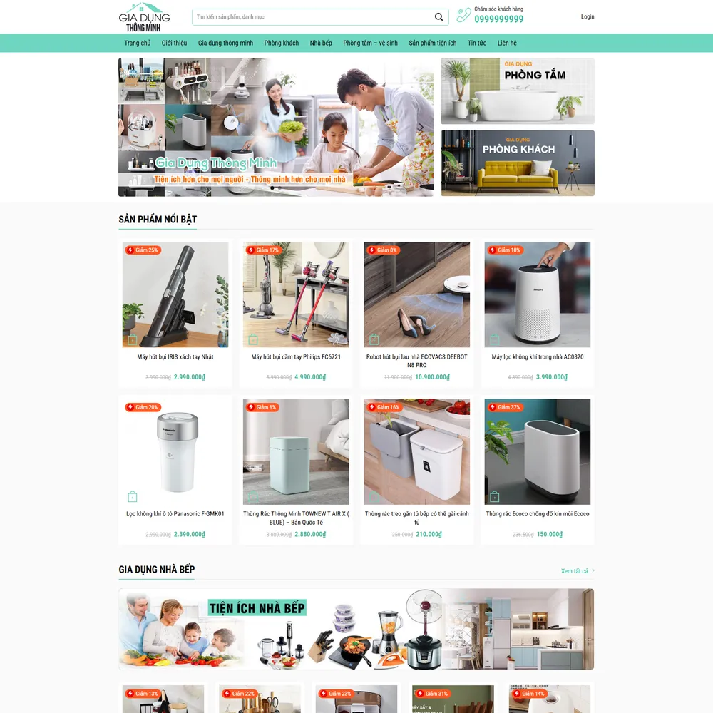Mẫu website Đồ gia dụng thông minh Smart Kitchen