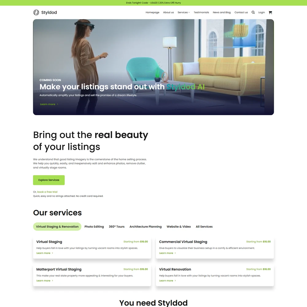 Mẫu website Giới thiệu công ty Công nghệ Thực tế ảo Virtual box