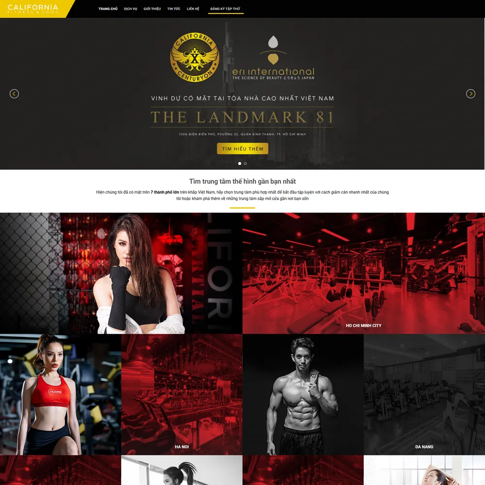 Mẫu website Trung tâm thể hình, phòng tập gym FITME