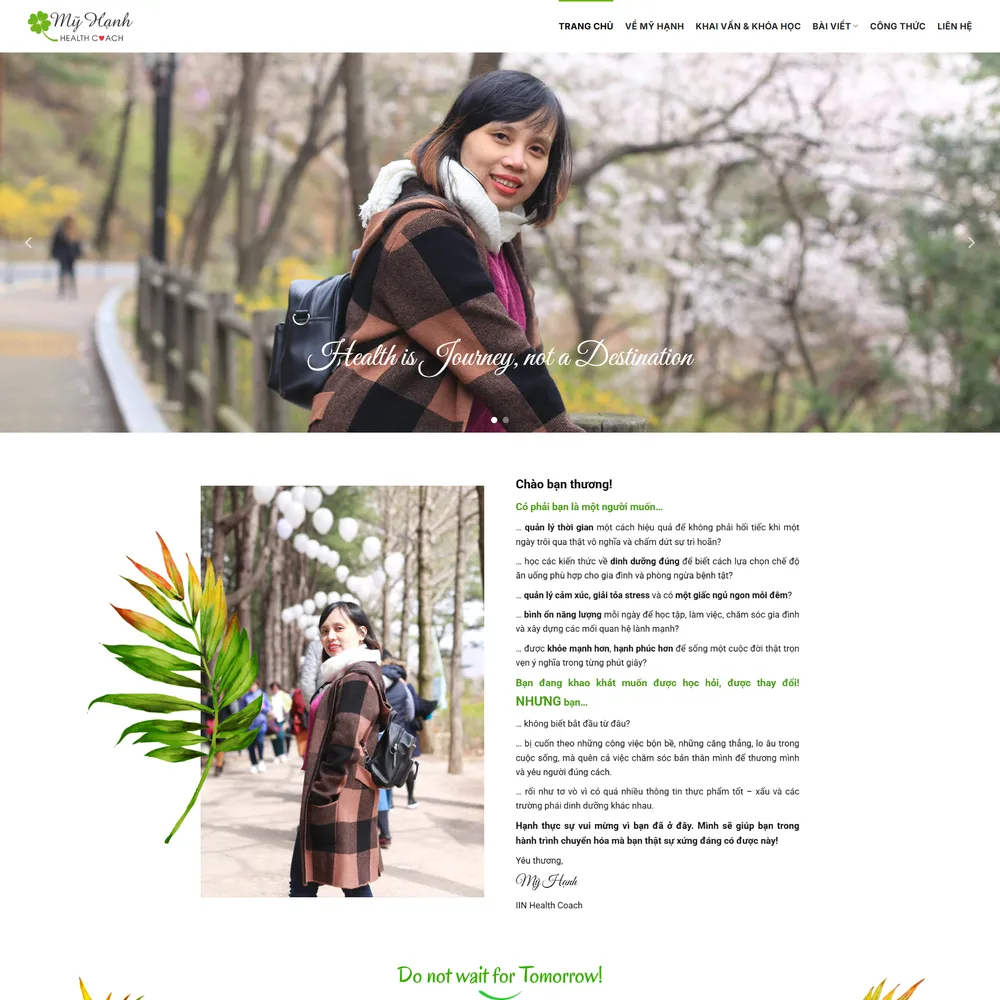 Mẫu website Landingpage Giáo dục, Coach, Khóa học Khai vấn Mỹ Hạnh