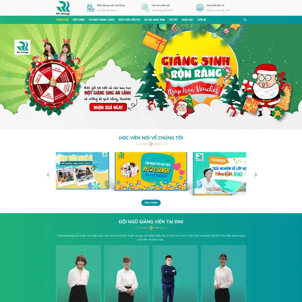 Mẫu website Giáo dục Trung tâm học tiếng Nhật Riki