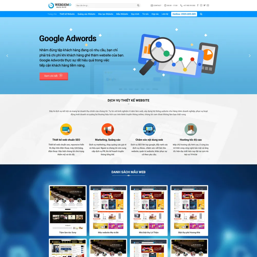 Mẫu website Công ty thiết kế website, quảng cáo google, facebook ASK Media