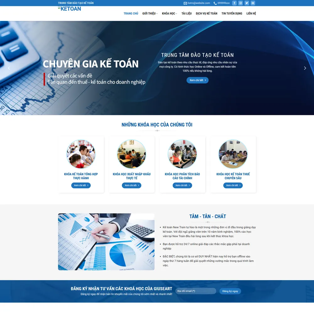 Mẫu website giáo dục, trung tâm đào tạo kế toán GEC