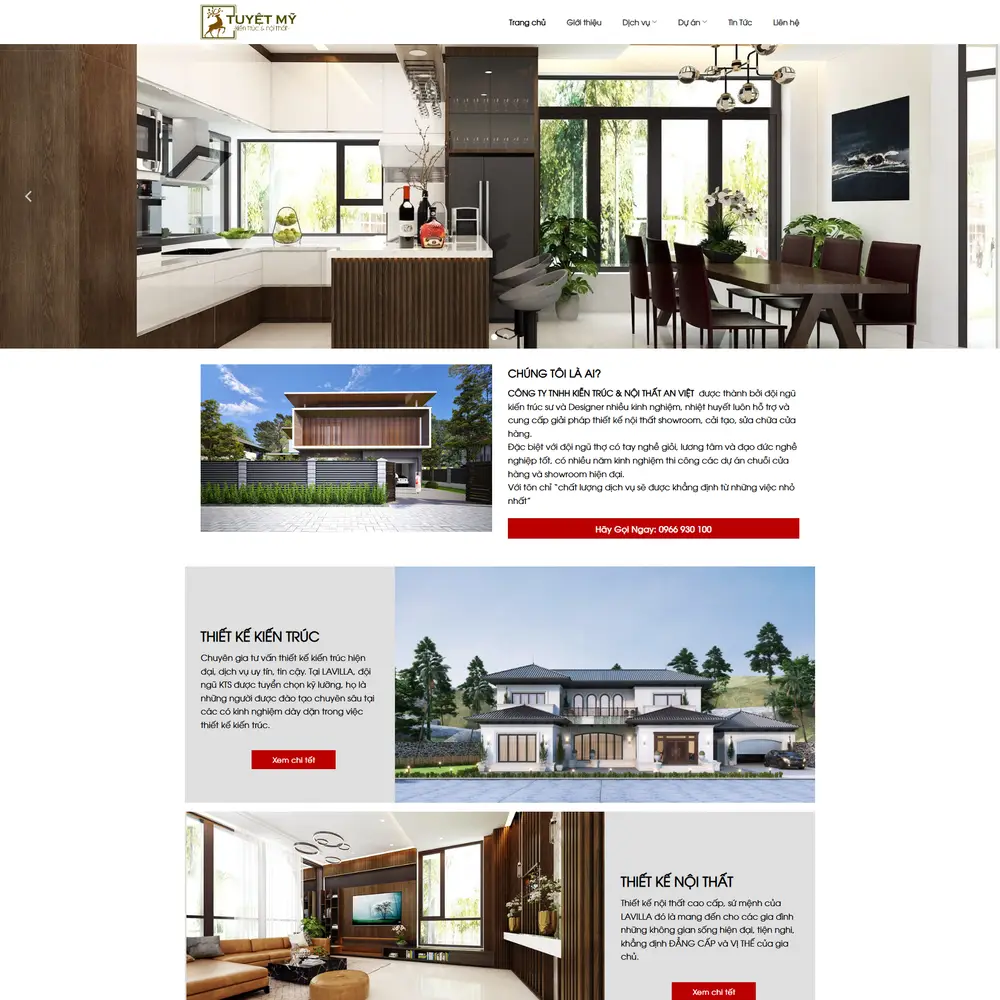Mẫu website công ty kiến trúc xây dựng Lavilla M-379
