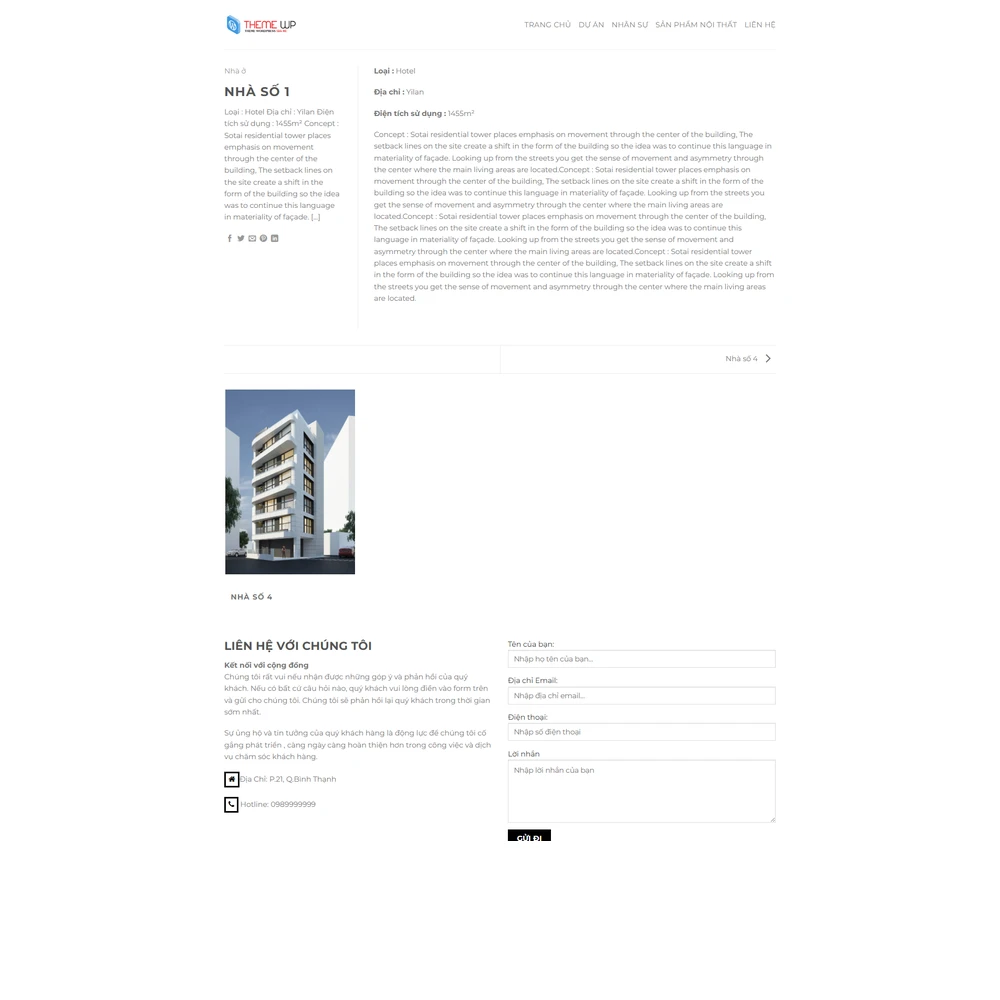 Mẫu website công ty kiến trúc xây dựng nội thất M-382