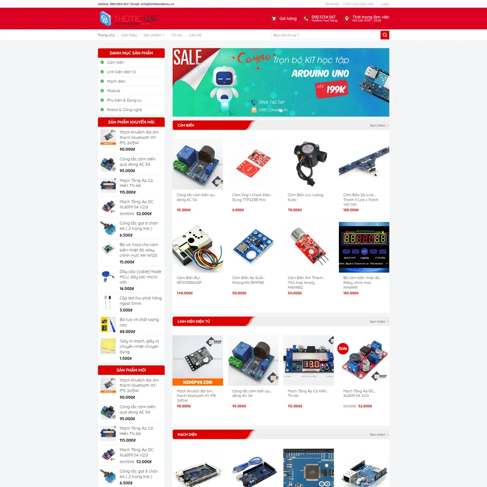 Mẫu website Linh kiện điện tử, điện thoại, máy tính M-384