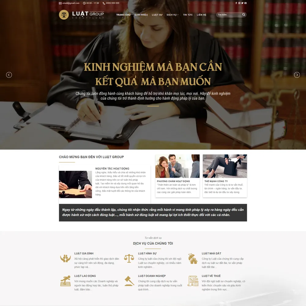 Mẫu website Giới thiệu công ty luật M-389