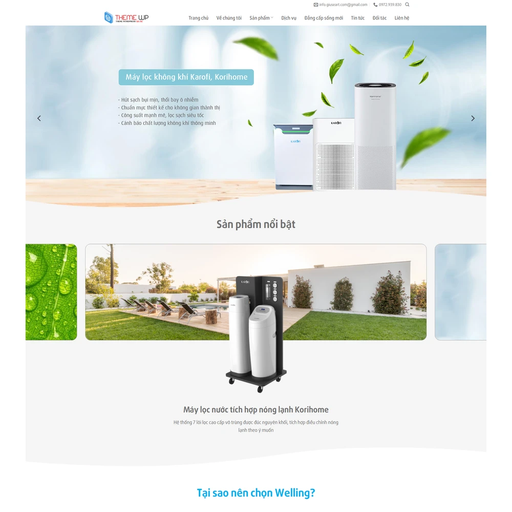 Mẫu website Máy lọc nước, máy lọc không khí Coway M-401
