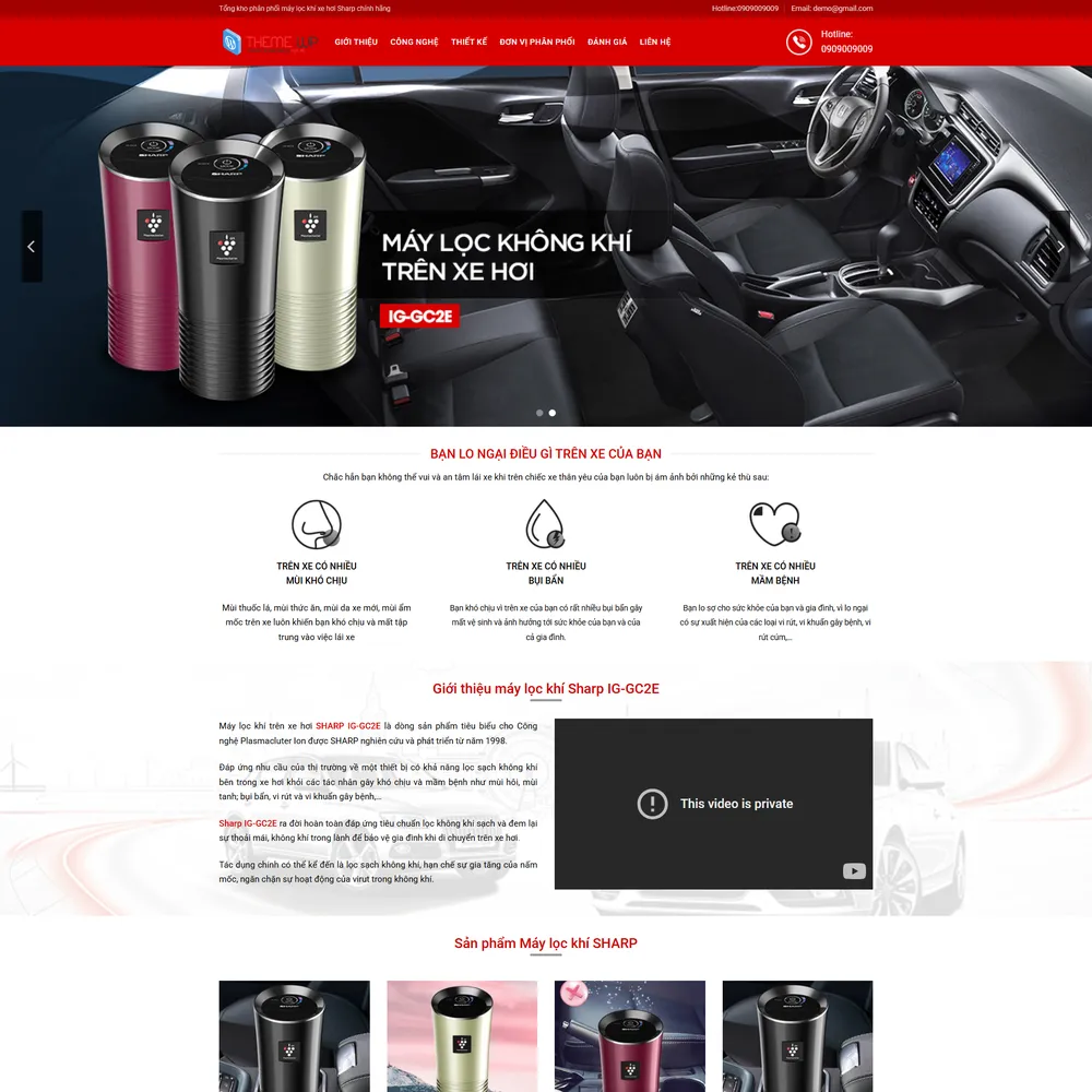 Mẫu website Máy lọc không khí ô tô, đồ chơi xe M-404