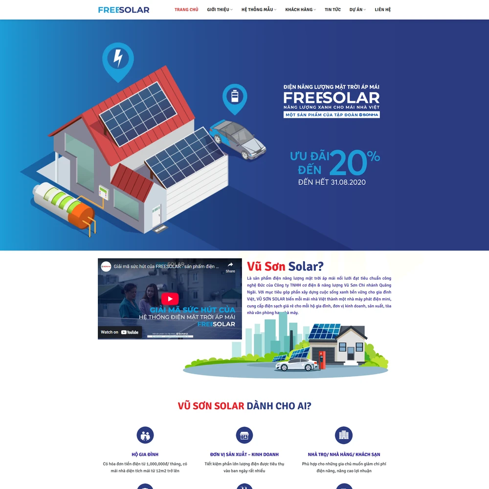 Mẫu website Năng lượng mặt trời Vũ Sơn Solar M-430