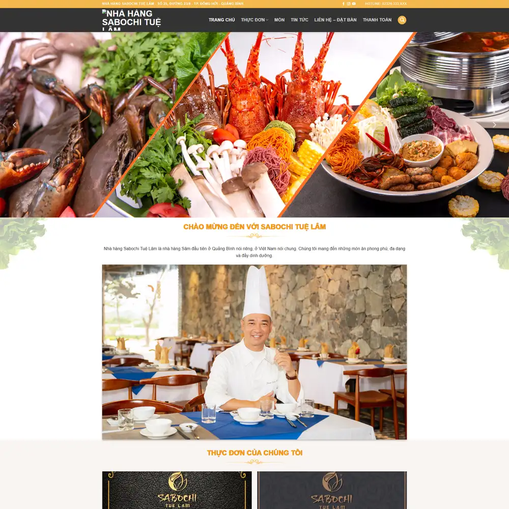 Mẫu website Nhà hàng, quán ăn Sabochi M-432
