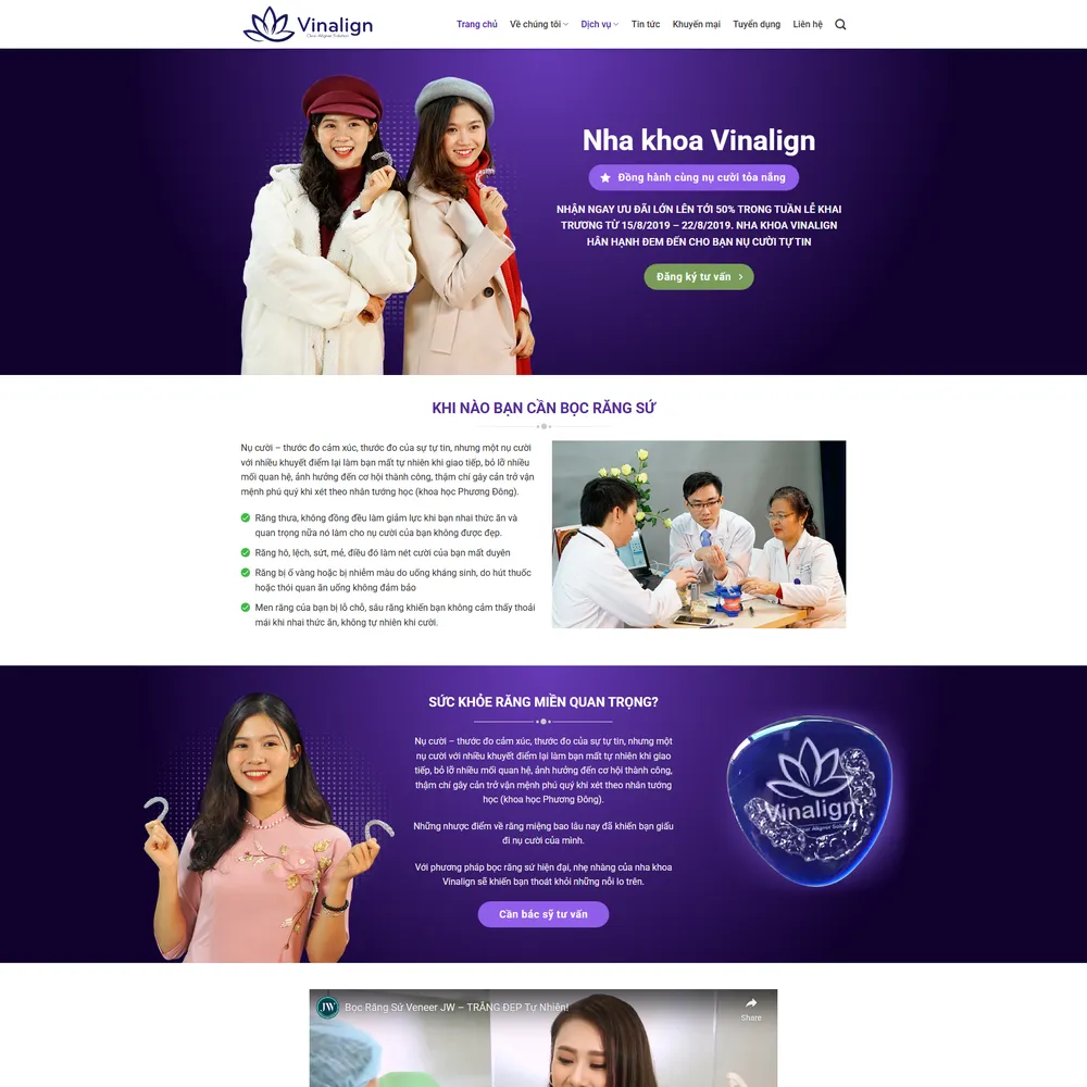 Mẫu website phòng khám, nha khoa, spa Vina Light M-435