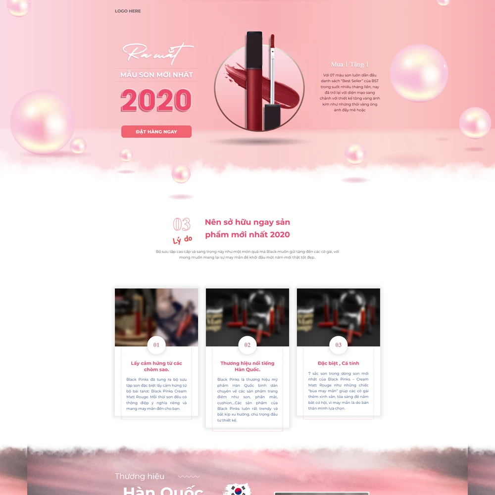 Mẫu website Giới thiệu và bán sản phẩm son M-511
