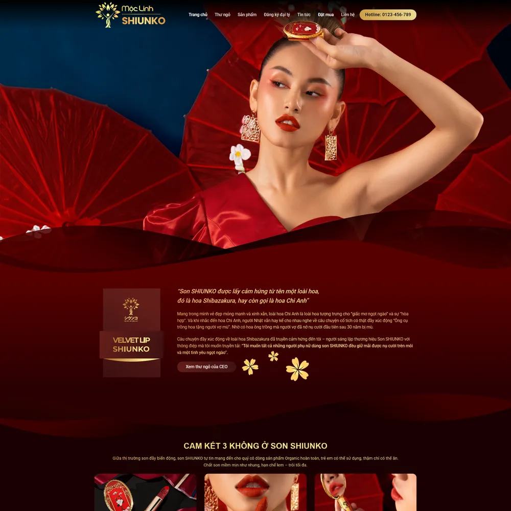 Mẫu website landingpage son môi Siunko