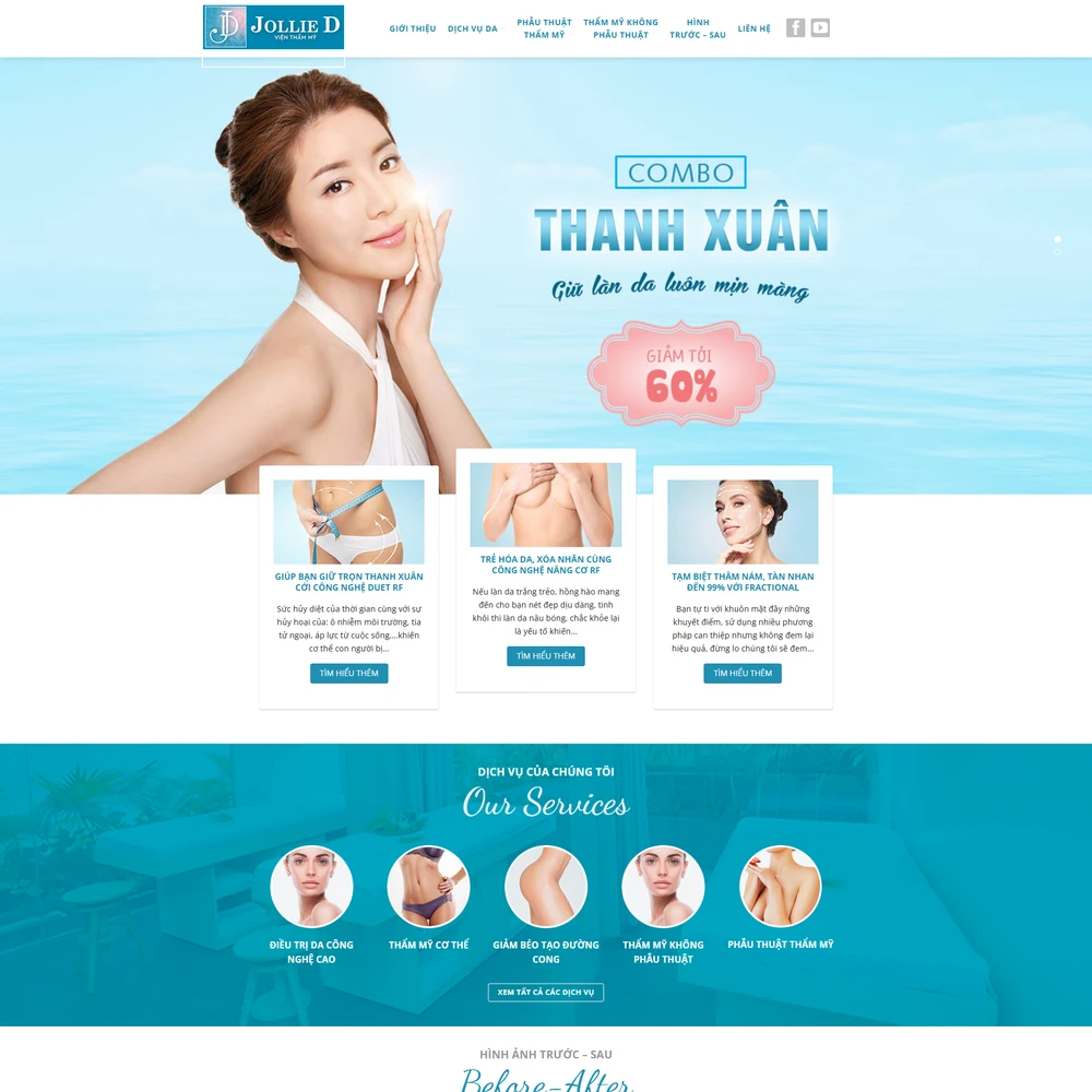 Mẫu website spa thẩm mỹ viện làm đẹp JOLLIE