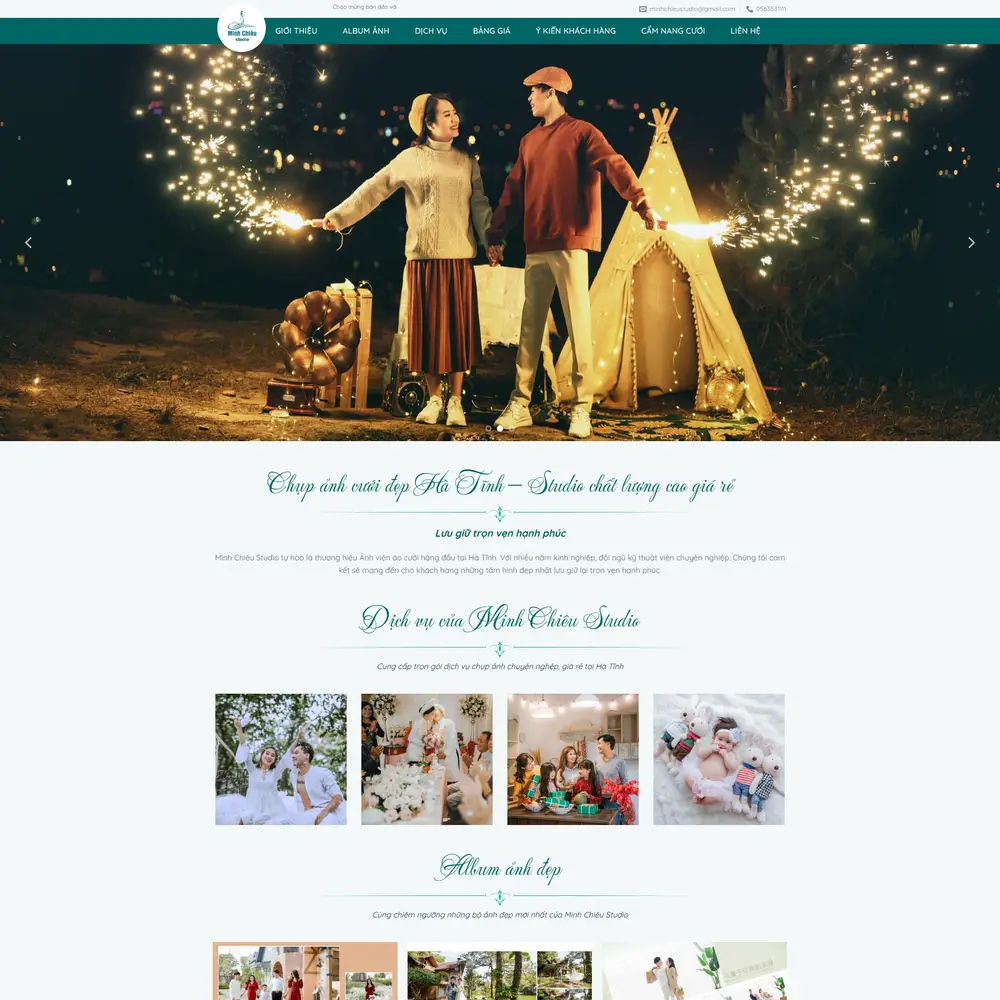 Mẫu website studio ảnh cưới Duyên Việt