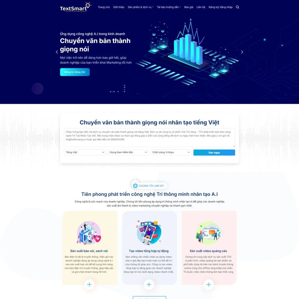 Mẫu website Công ty công nghệ Text Smart