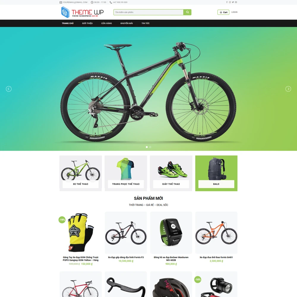 Mẫu website Xe đạp địa hình đồ leo núi FXBike