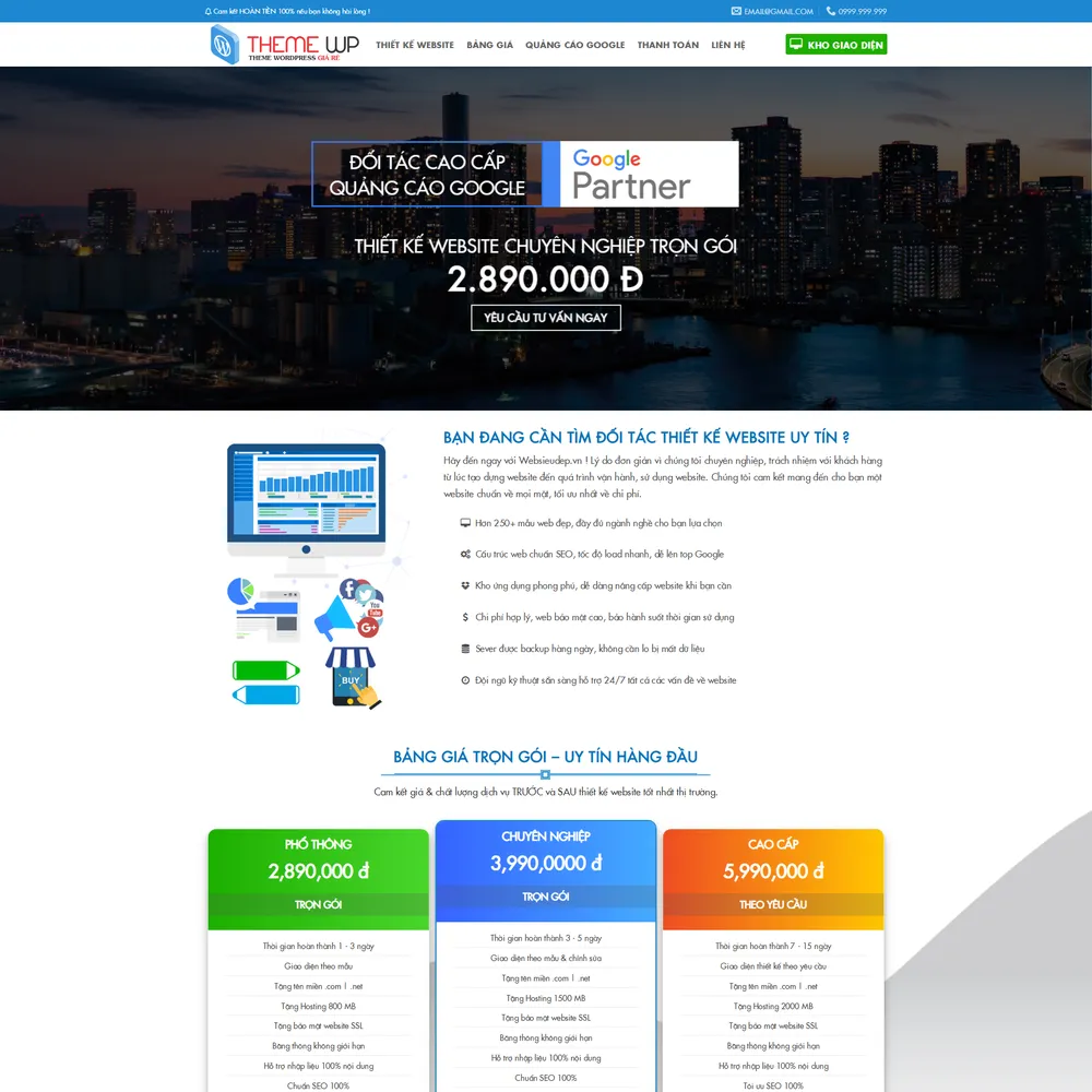 Mẫu website công ty thiết kế website quảng cáo google ABNET
