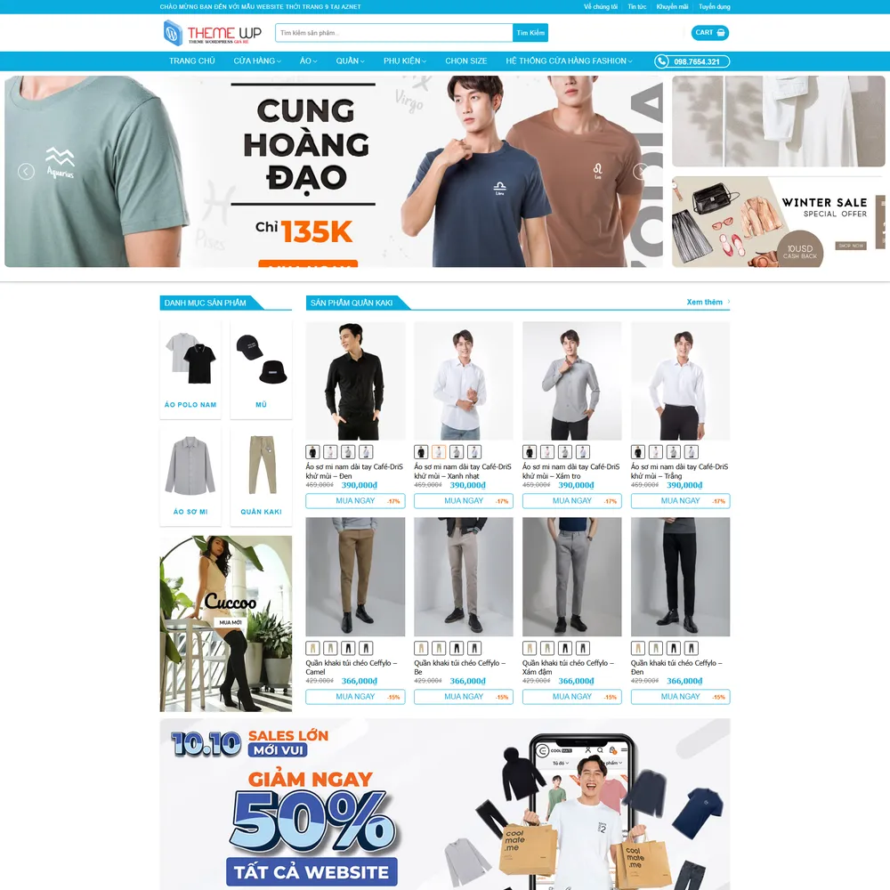 Mẫu website Thời trang nam quần áo ví da dây lưng ZMan