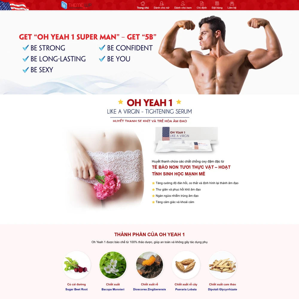 Mẫu website Landingpage thực phẩm chức năng, bảo vệ sức khỏe OH YEAH
