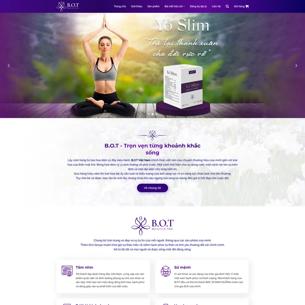 Mẫu website Thực phẩm chức năng, giảm cân, thải độc, viên uống dinh dưỡng Thiên Kim