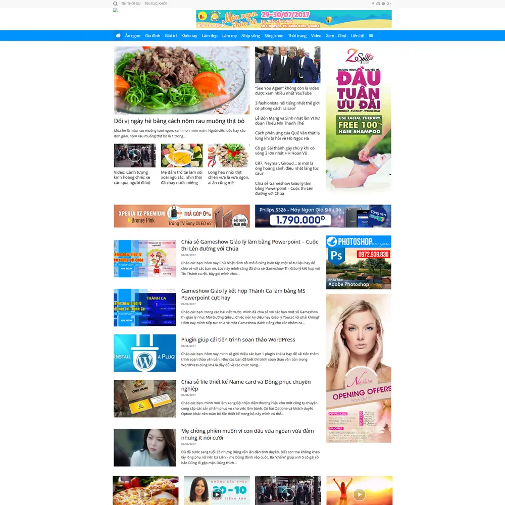 Mẫu website tin tức tổng hợp Vexpress