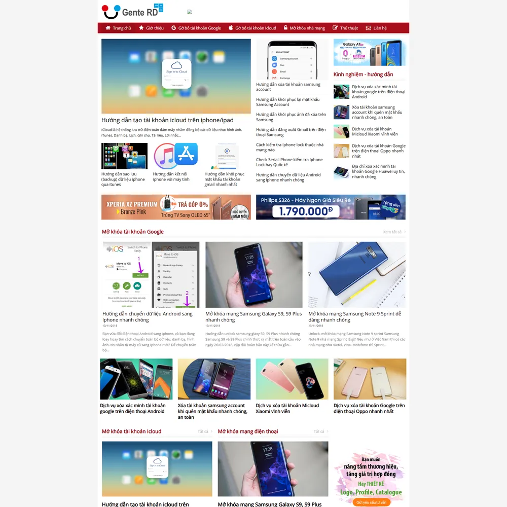 Mẫu website tin tức công nghệ tổng hợp Gent RD