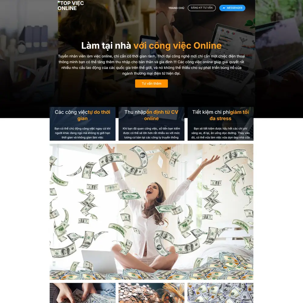 Mẫu website Landingpage giới thiệu dịch vụ việc làm online TopON